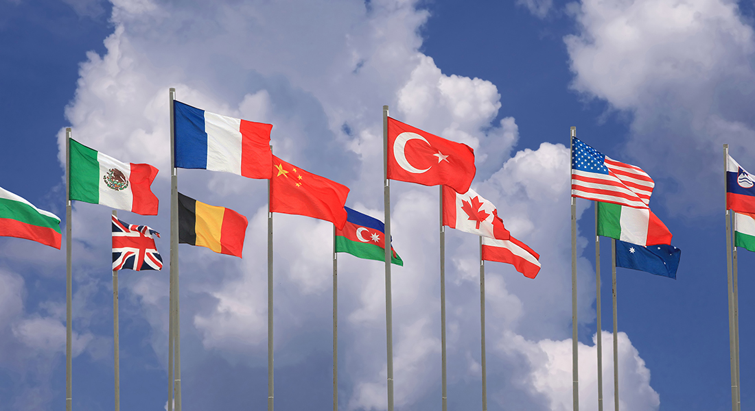 International flags. Photo: Colourbox