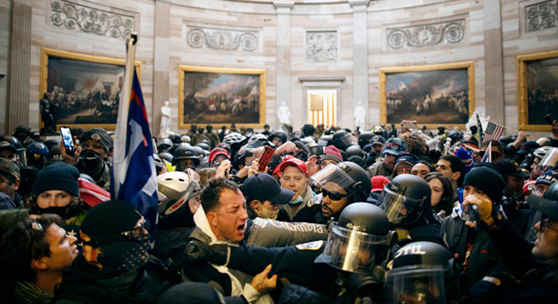 Trump supporters storm Capitol building in Washington on 6 January 2021. Photo: Getty Images