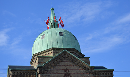 The Dome with flags - celebrating the 150 years anniversary of the Municipal Hospital